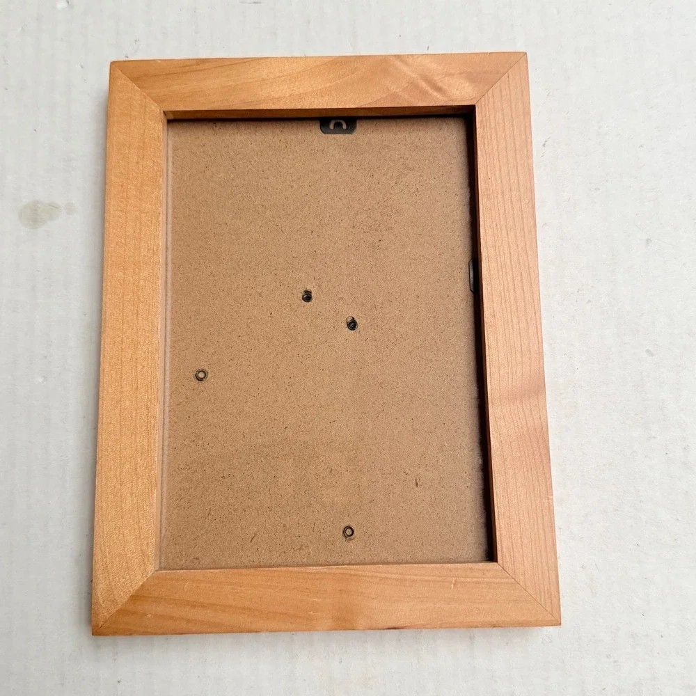 Natural Wood 5x7 Picture Frame Light Tan Minimalist Tabletop Wall Decor Cotage